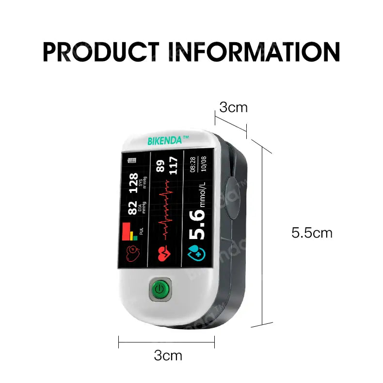 【𝐔𝐒 𝐌𝐞𝐝𝐢𝐜𝐚𝐥】Bikenda™ 3-in-1 Advanced Health Monitor – Blood Glucose, Blood Pressure & ECG with 99.9% Accuracy