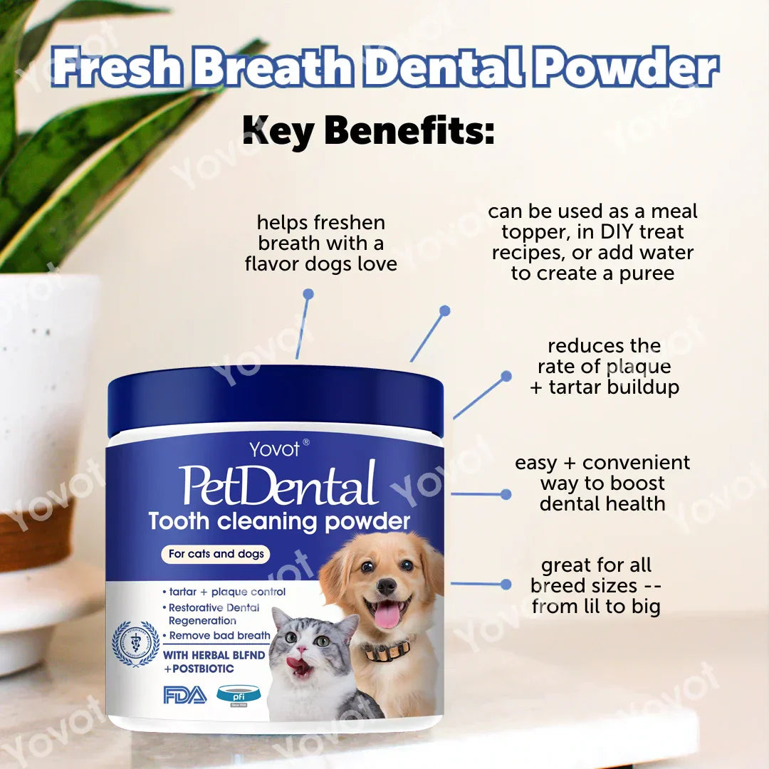 【OFFICIAL STORE】Yovot® Pet Dental Powder – Fresh Breath, Stronger Teeth & Tartar Removal! 🦷✨ (CVMA-Approved for Cats & Dogs) 🐾 – Limited Time Offer! ⏳ Save 70% Today!