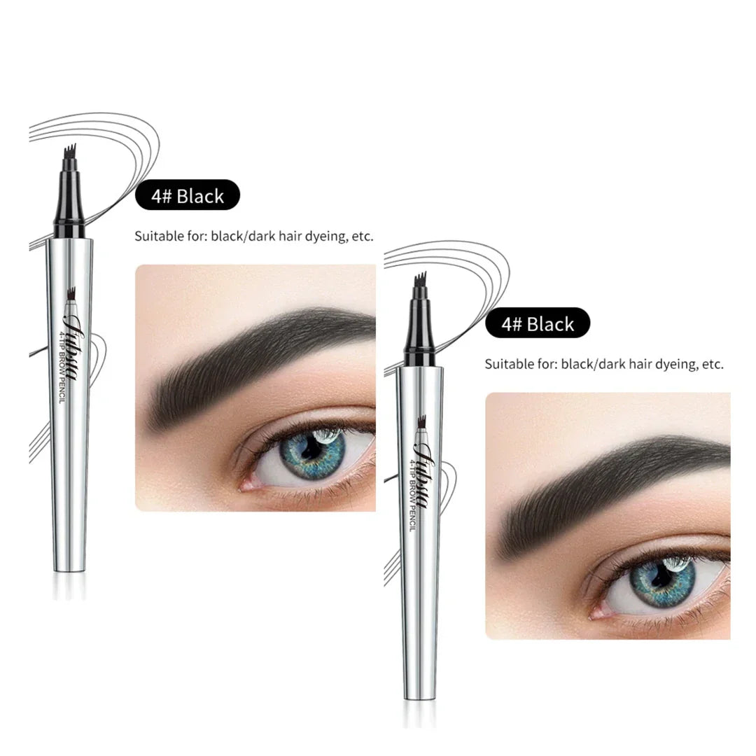 4-Pronged 3D Microblading Eyebrow Pen – Waterproof 💦, Long-Lasting, Painless Brow Definition 💖
