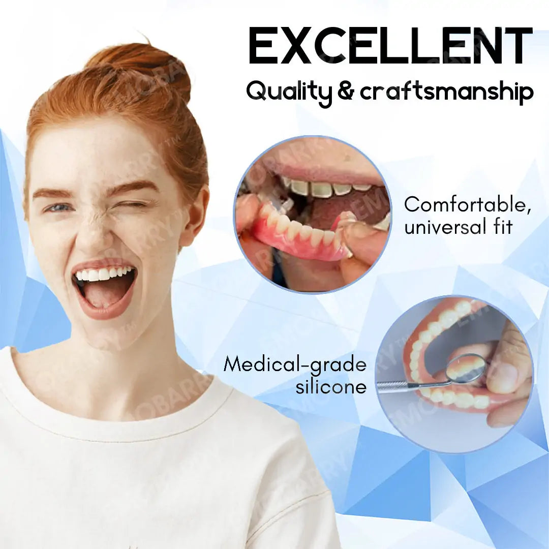 Bikenda™ Premium Custom Silicone Denture Set 💎✨ ADA (American Dental Association) Certified 🏅 Limited Time Discount   Unlock a Perfect Smile 😁🦷 with our ADA-certified silicone dentures!