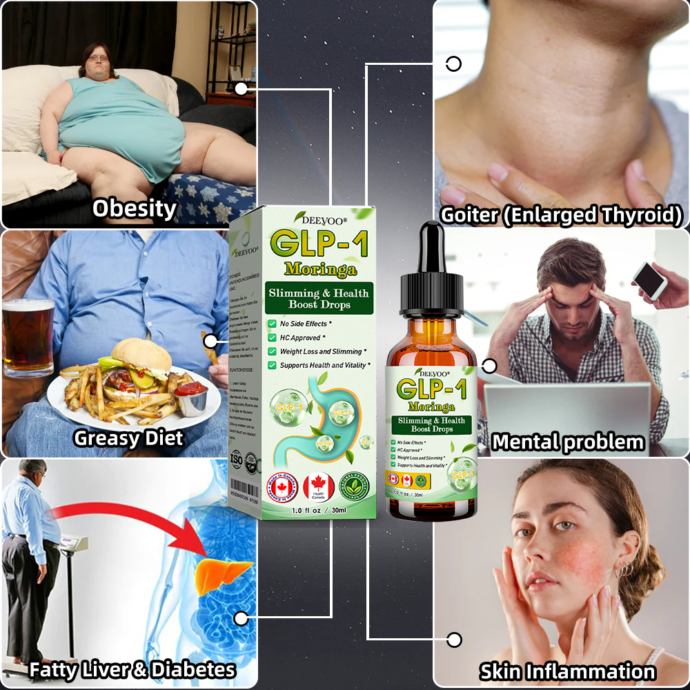 Deevoo® GLP-1 Moringa Slimming & Health Boost Drops💥( Food-grade fat burner – Developed by The Obesity Society)