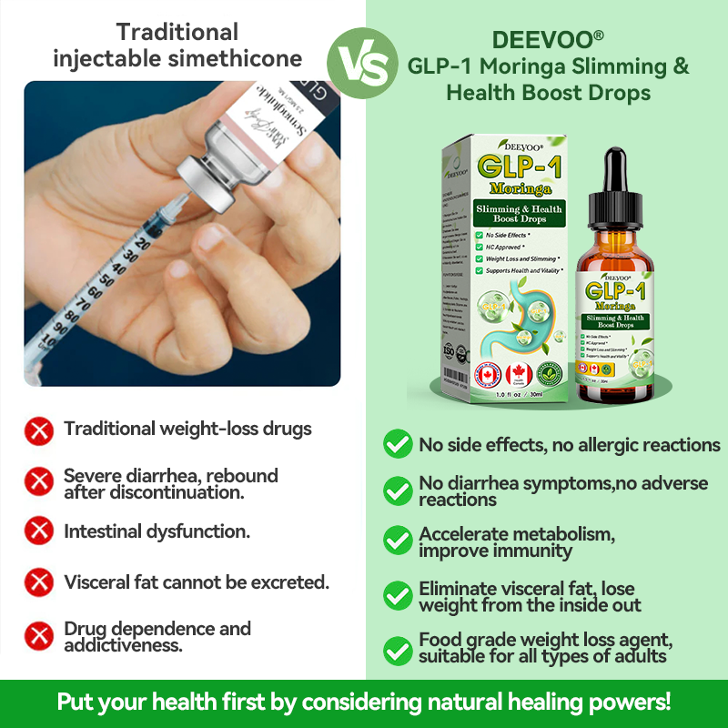 Deevoo® GLP-1 Moringa Slimming & Health Boost Drops💥( Food-grade fat burner – Developed by The Obesity Society)