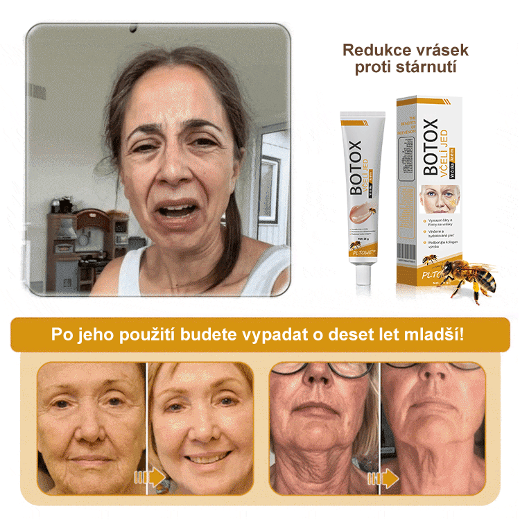 🔥🔥Vyrobeno a odesláno z Česká republika ✅ PLTOWE™ Botoxový včelím jedem odstranění vrásek krém - poslední den propagace 70% sleva
