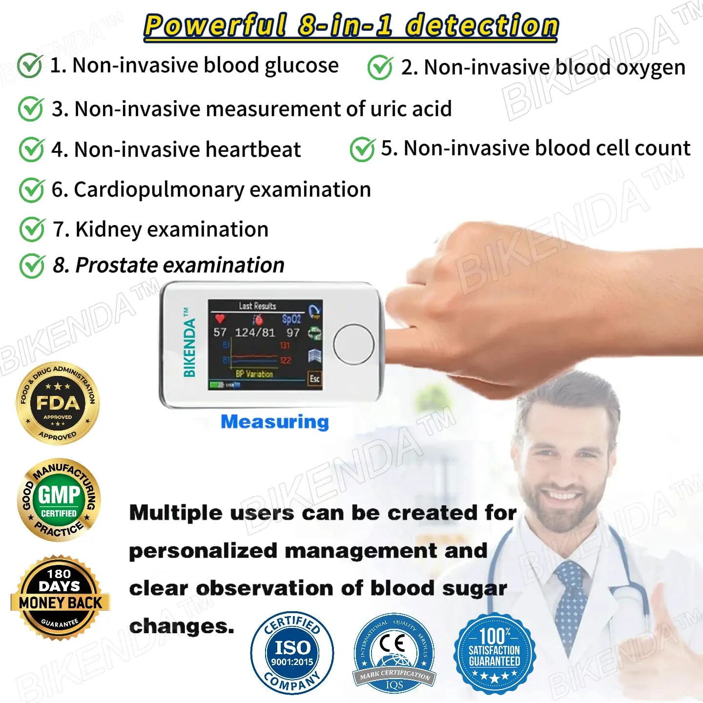 【Official Store】Bikenda™ Non-Invasive Blood Glucose Meter + Exclusive Gift [99.9% Accuracy]🏆