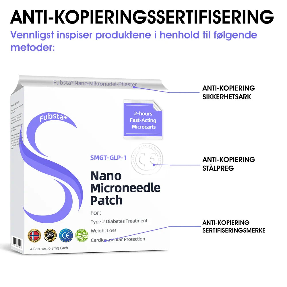Fubsta® SMGT-GLP-1 Nano Microneedle Patch 2.0 (✅Smertefri, langvarig, som behandler diabetes, fedme og kardiovaskulære sykdommer) - 🔥Se resultater på 7 dager
