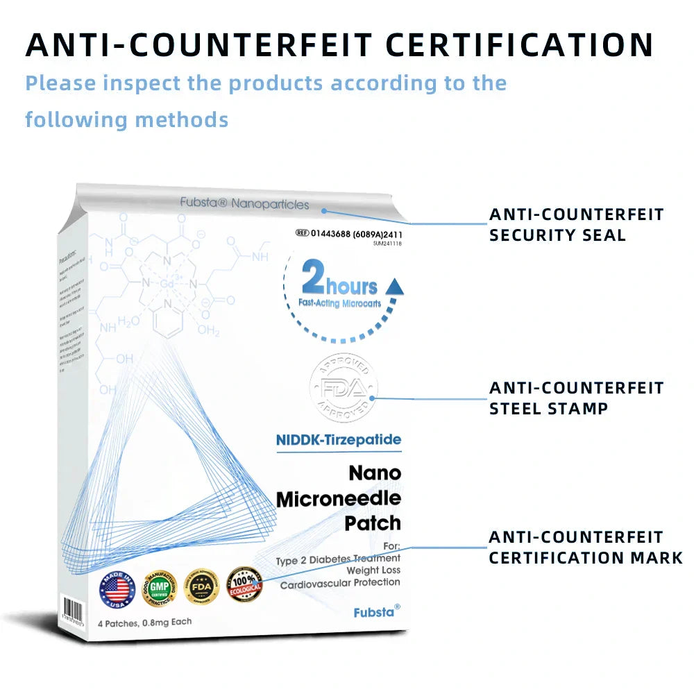 【Fubsta® Official Store】 NIDDK-Tirzepatide Nano Microneedle Patch （Zero Pain, 24/7 Release | Lose 20lbs FAST | 90% Sugar Drop | ）