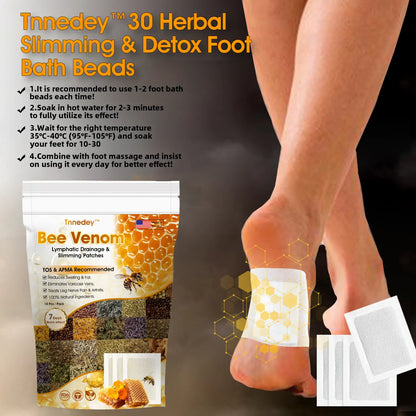 Tnnedey™ Bee Venom 𝐋𝐲𝐦𝐩𝐡𝐚𝐭𝐢𝐜 𝐃𝐫𝐚𝐢𝐧𝐚𝐠𝐞 & 𝐒𝐥𝐢𝐦𝐦𝐢𝐧𝐠 Foot Patches - 𝐓𝐚𝐫𝐠𝐞𝐭 𝐒𝐰𝐞𝐥𝐥𝐢𝐧𝐠 & 𝐃𝐞𝐭𝐨𝐱 𝐍𝐚𝐭𝐮𝐫𝐚𝐥𝐥𝐲🌿👣