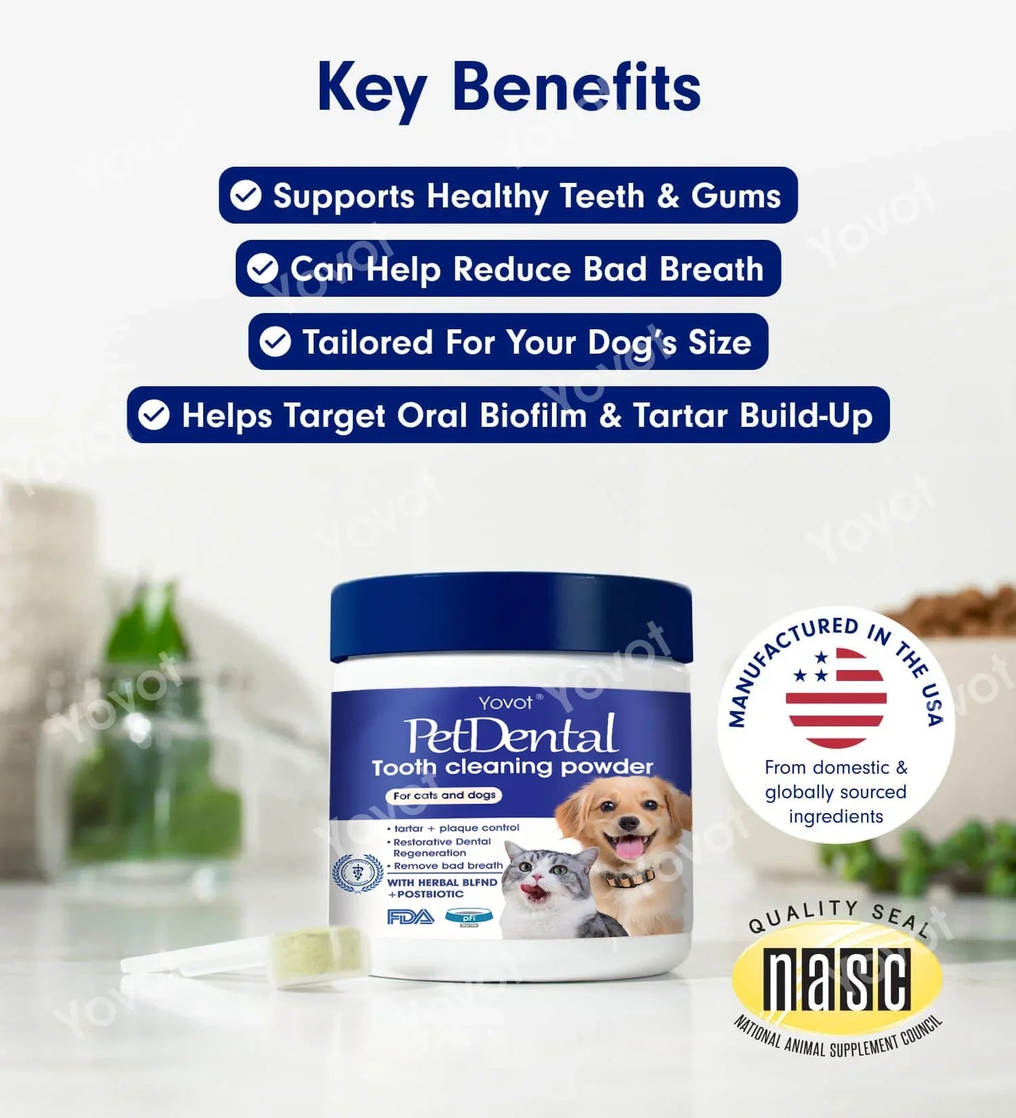 【Official Store】Last Day! 70% OFF! 🎉 - Yovot® Pet Dental Powder 🐾 – Freshen Breath, Regenerate Teeth & Remove Tartar 🦷 (AVMA Recommended for Cats & Dogs) 🐱🐶