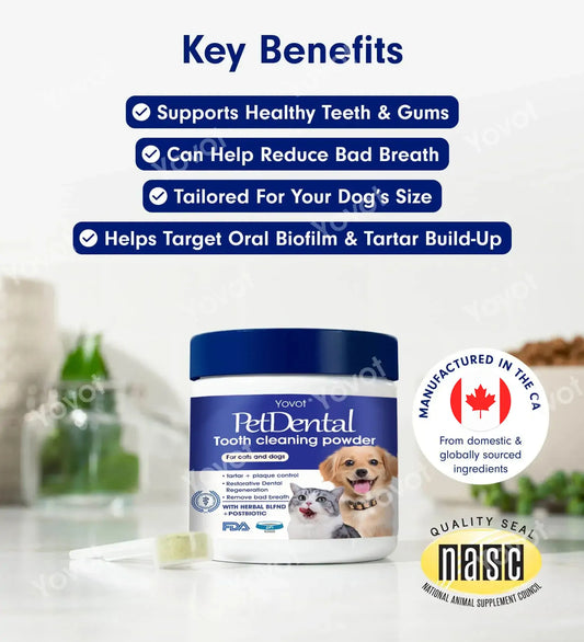 【Official Store】Yovot® Pet Dental Powder – 😻🐶Freshen Breath, Regenerate Teeth & Remove Tartar (CVMA Recommended for Cats & Dogs) – Last Day! 70% OFF!