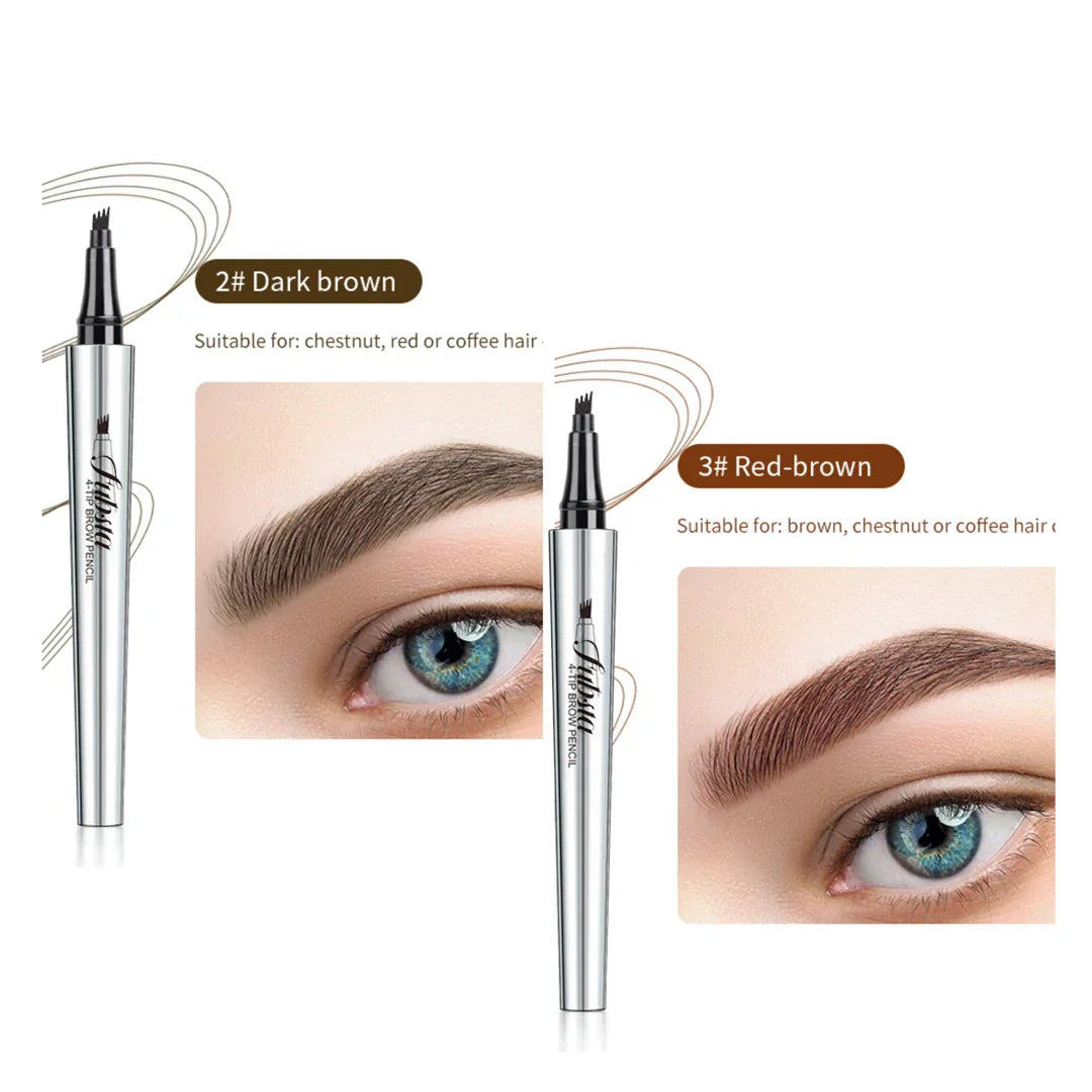 4-Pronged 3D Microblading Eyebrow Pen – Waterproof 💦, Long-Lasting, Painless Brow Definition 💖
