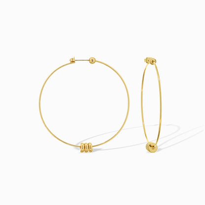 thin hoop with rondelle beads