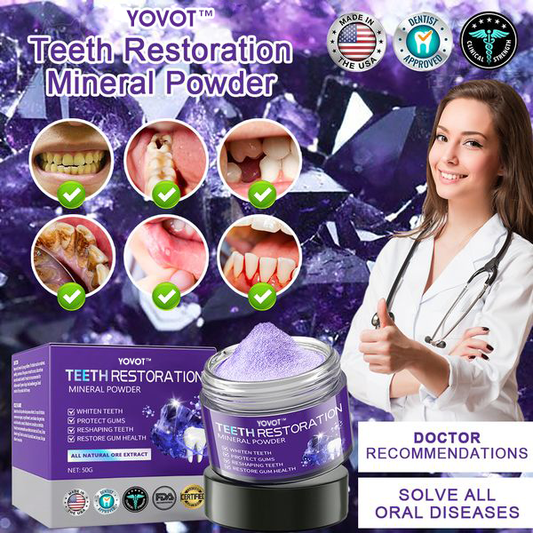 Yovot™ (ADA recommended)TeethRestoration Mineral Powder(⏰𝐋𝐢𝐦𝐢𝐭𝐞𝐝 𝐭𝐢𝐦𝐞 𝐝𝐢𝐬𝐜𝐨𝐮𝐧𝐭 𝐋𝐚𝐬𝐭 𝟑𝟎 𝐦𝐢𝐧𝐮𝐭𝐞𝐬⏰)😁