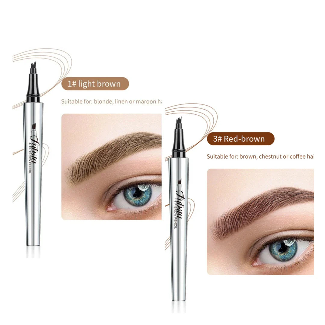4-Pronged 3D Microblading Eyebrow Pen – Waterproof 💦, Long-Lasting, Painless Brow Definition 💖