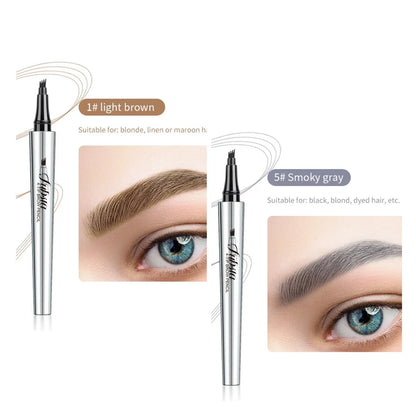 4-Pronged 3D Microblading Eyebrow Pen – Waterproof 💦, Long-Lasting, Painless Brow Definition 💖