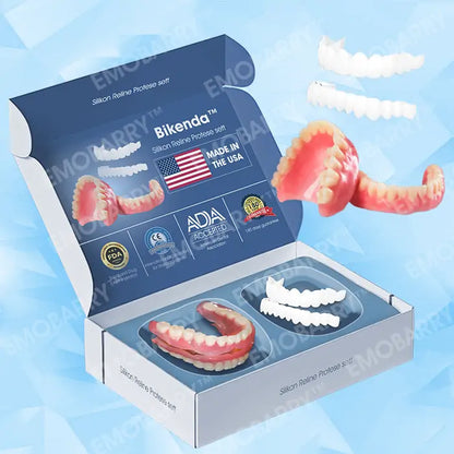 Bikenda™ Premium Custom Silicone Denture Set 💎✨ ADA (American Dental Association) Certified 🏅 Limited Time Discount   Unlock a Perfect Smile 😁🦷 with our ADA-certified silicone dentures!