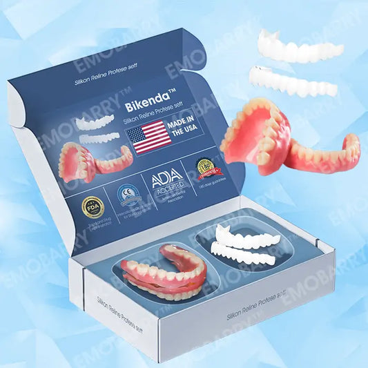 Bikenda™ Premium Custom Silicone Denture Set 💎✨ ADA (American Dental Association) Certified 🏅 Limited Time Discount   Unlock a Perfect Smile 😁🦷 with our ADA-certified silicone dentures!