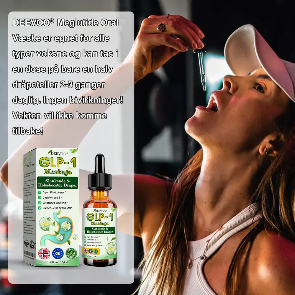 Deevoo®🔬 𝐆𝐋𝐏-𝟏 Moringa Slankende & Helseforsterkende Dråper( Matgodkjent fettforbrenner – Utviklet av Fedmeforeningen)🌿💪