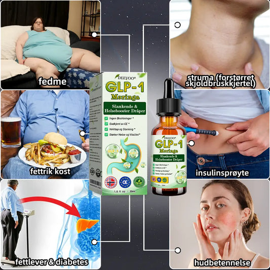 Deevoo®🔬 𝐆𝐋𝐏-𝟏 Moringa Slankende & Helseforsterkende Dråper( Matgodkjent fettforbrenner – Utviklet av Fedmeforeningen)🌿💪