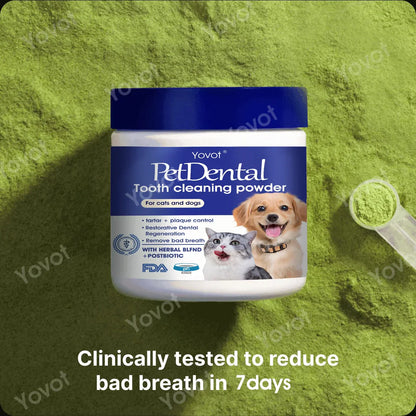 【Official Store】Yovot® Pet Dental Powder – 😻🐶Freshen Breath, Regenerate Teeth & Remove Tartar (CVMA Recommended for Cats & Dogs) – Last Day! 70% OFF!