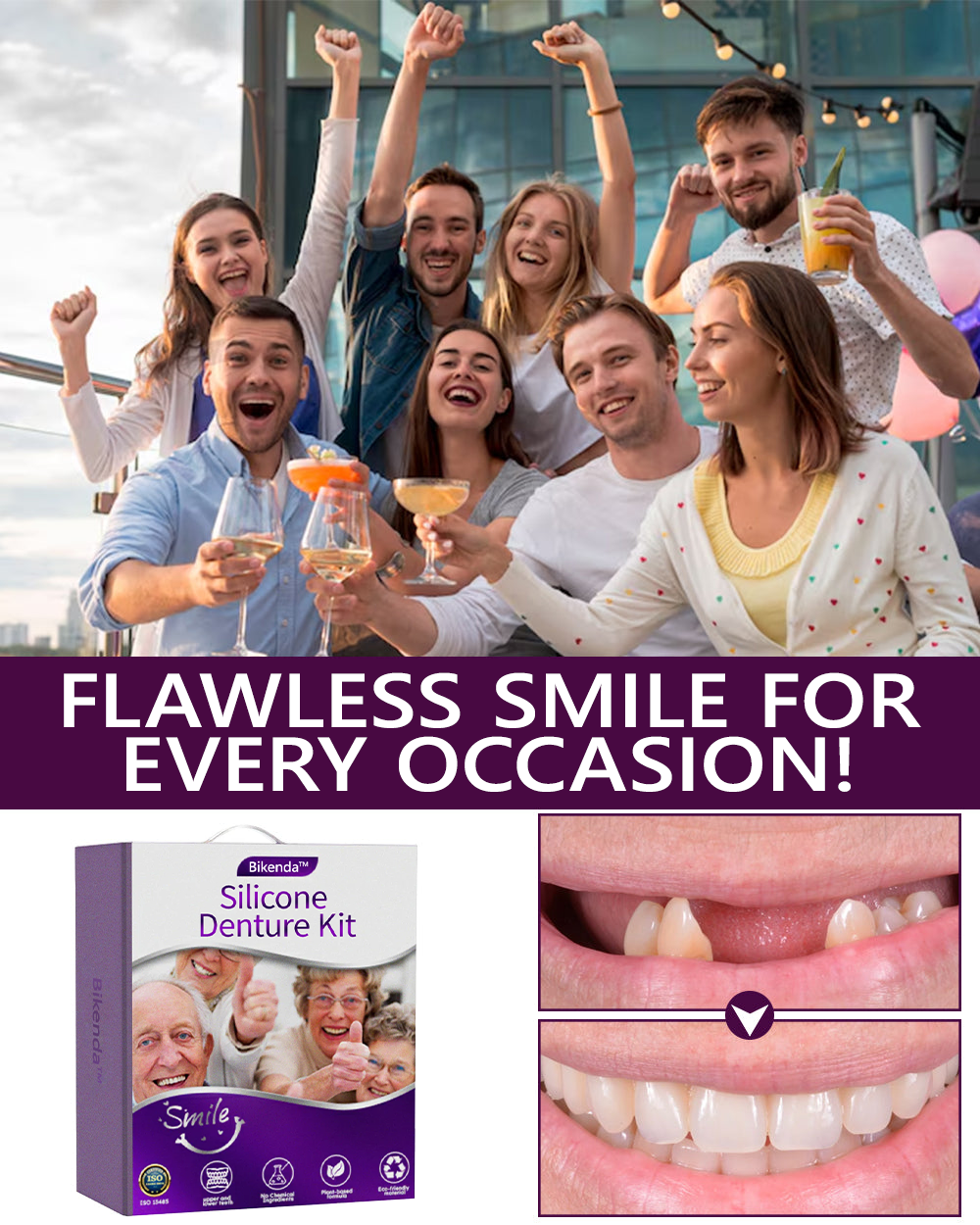 (Official website) 𝐁𝐢𝐤𝐞𝐧𝐝𝐚® Silicone Denture Kit Recommended by the Canadian Dental Association✨