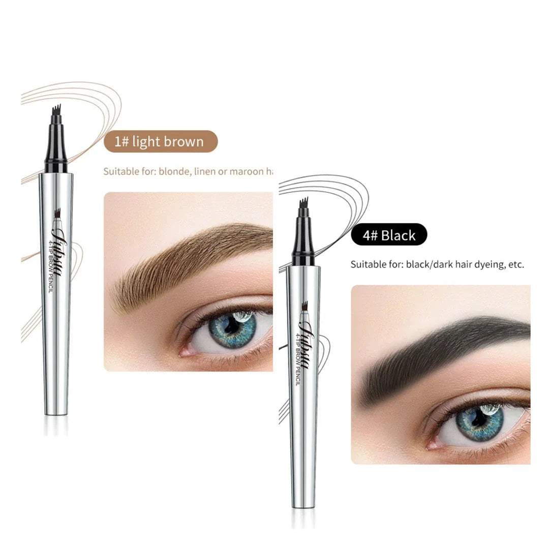 4-Pronged 3D Microblading Eyebrow Pen – Waterproof 💦, Long-Lasting, Painless Brow Definition 💖