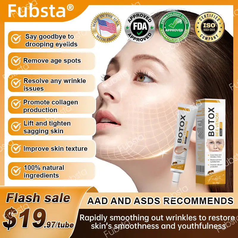New Year Special Offer🎊- ✅ 𝙵𝚞𝚋𝚜𝚝𝚊® Botox Bee Venom Wrinkle Removal Cream-Last Day Promotion 75% OFF