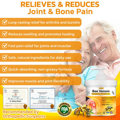 𝐓𝐧𝐧𝐞𝐝𝐞𝐲® Bee Venom Pain Suppression Joint Healing Cream (👩🏼‍⚕️COA Recommended)🔥🐝