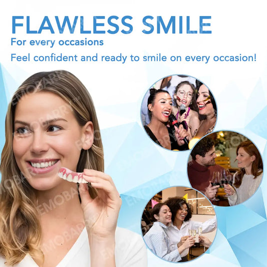 Bikenda™ Premium Custom Silicone Denture Set 💎✨ ADA (American Dental Association) Certified 🏅 Limited Time Discount   Unlock a Perfect Smile 😁🦷 with our ADA-certified silicone dentures!