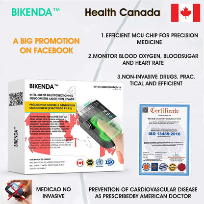 【OFFICIAL STORE】Bikenda™ Next-Generation Intelligent Multifunctional Non-Invasive Laser Blood Glucose Meter [99.9% Accuracy]