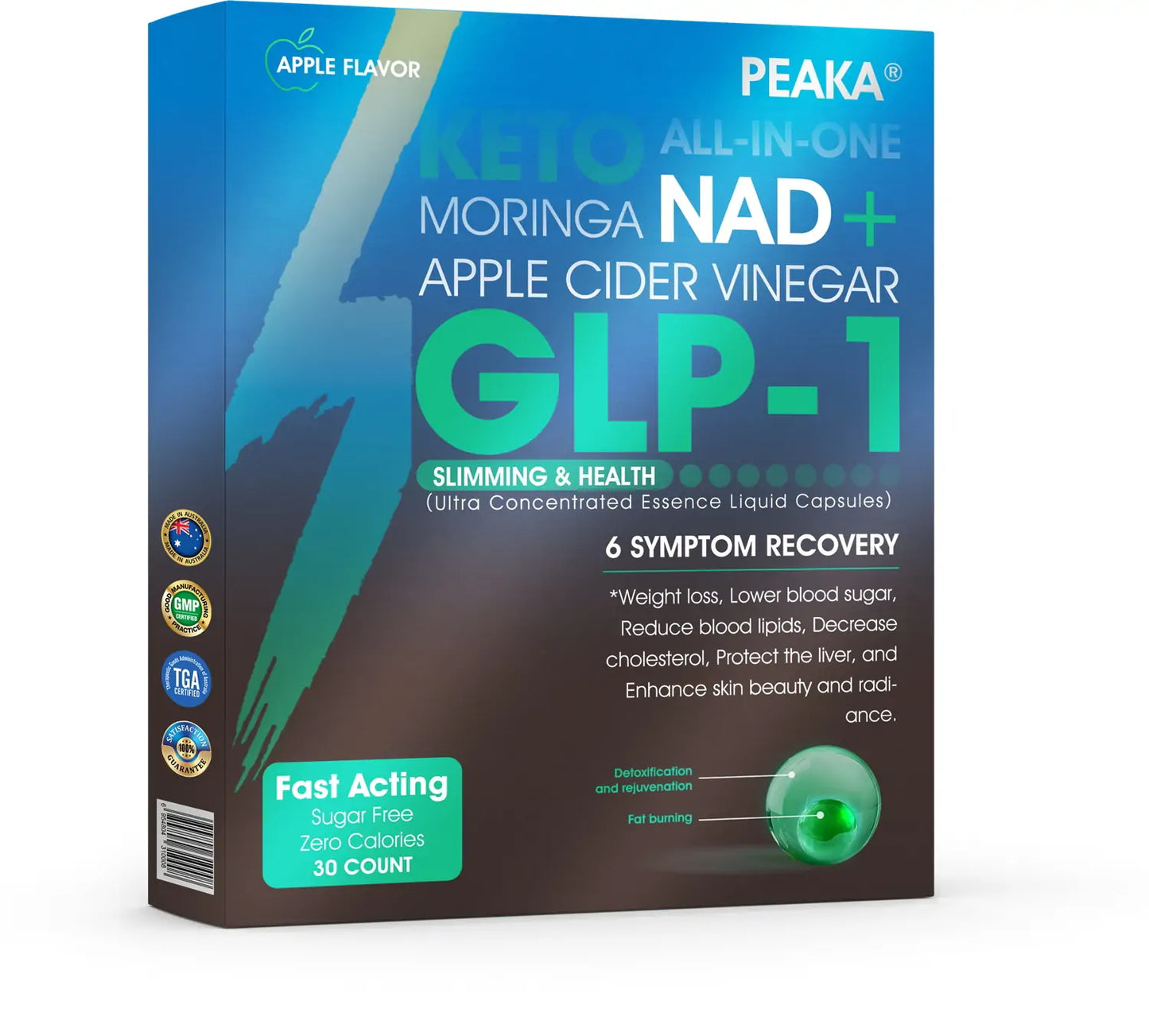 [Official Authorized Store] 𝐏𝐄𝐀𝐊𝐀® 𝐆𝐋𝐏-𝟏 Slimming & Health Ultra Concentrated Essence Liquid Pearls - NAD+ Moringa & ACV & Keto BHB (⚡🍃speedy, long-lasting, addressing diabetes, obesity, and cardiovascular diseases) - ⚡Developed by the Obesity Society