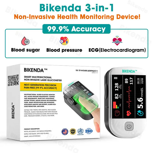 【𝐔𝐒 𝐌𝐞𝐝𝐢𝐜𝐚𝐥】Bikenda™ 3-in-1 Advanced Health Monitor – Blood Glucose, Blood Pressure & ECG with 99.9% Accuracy